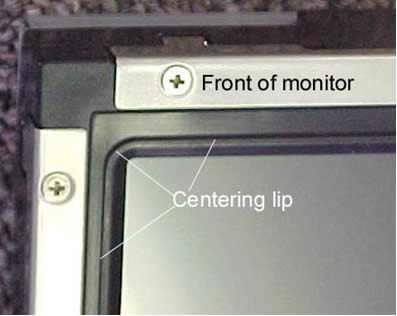 Centering lip for rear mounting